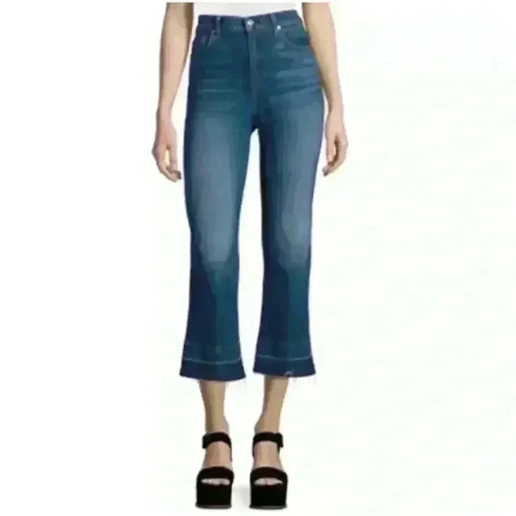 7 for All Mankind Women's Cropped Jo Wide leg flare jeans Size 26 - Picture 1 of 10